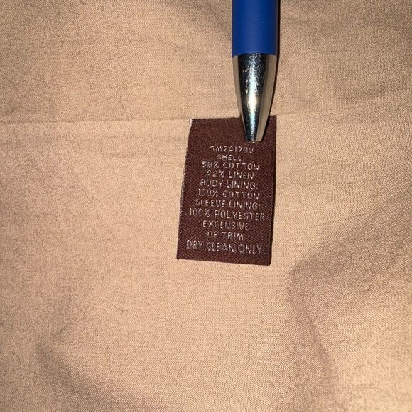 Hickey Freeman Lined Cotton/Linen Coat Khaki Size L Quiet Luxury Classic Preppy - Picture 13 of 16